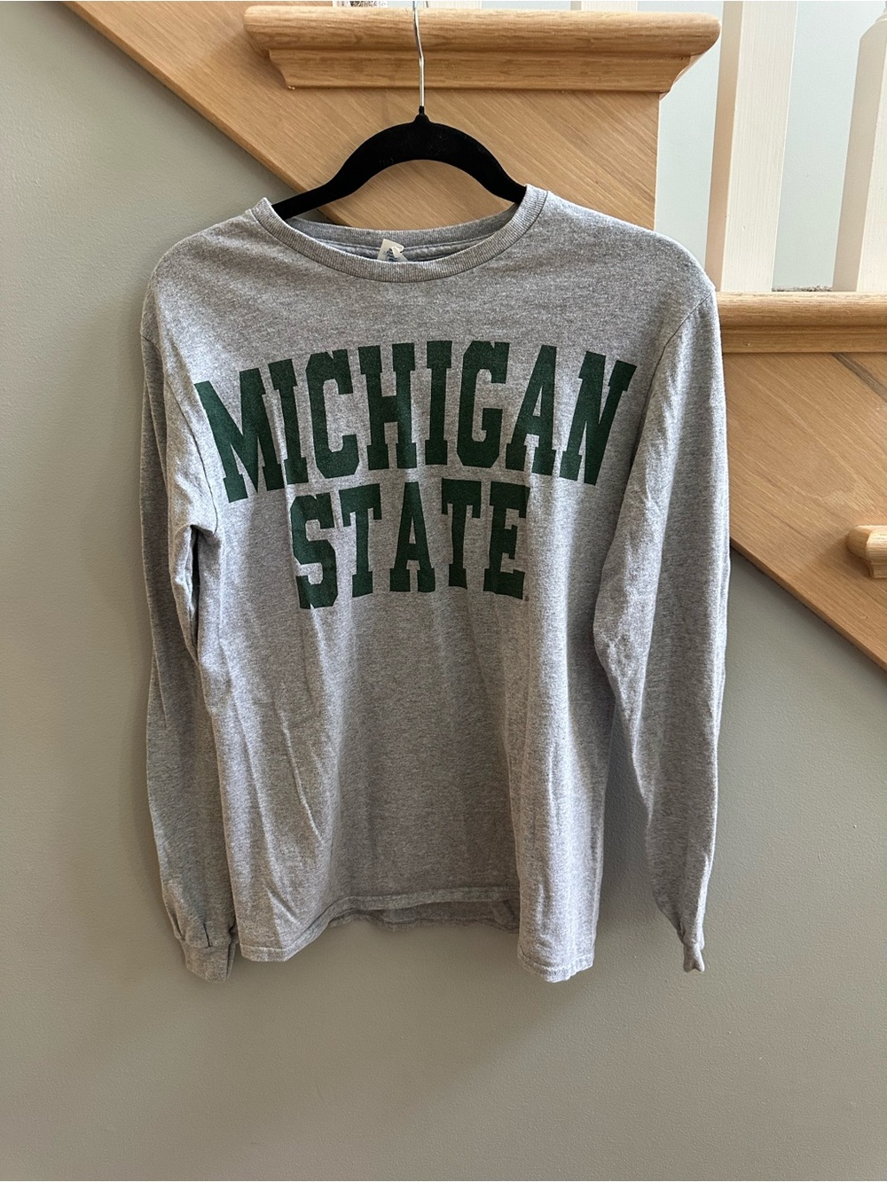 Delta Gray Tee with Dark Green Block Lettering